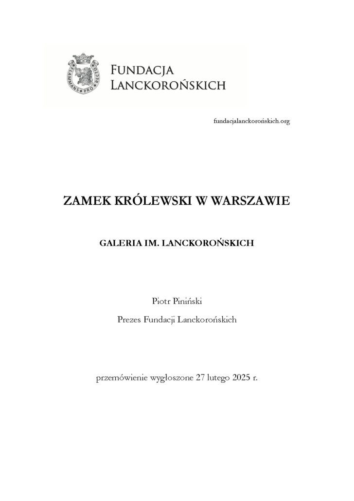 Przemówienie na Zamku Królewskim